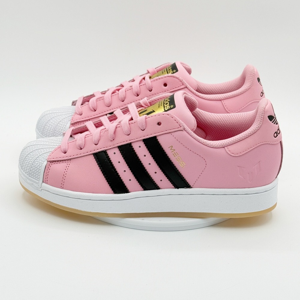 Adidas Superstar Messi Mens Size 6 Pink Black White Sneakers JR1520 NEW - Picture 7 of 11